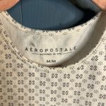 Aeropostale White & Black Patterned Crop Tank Top | Medium Photo 1