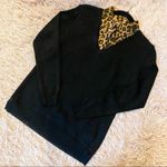 Misook  Leopard Collared Blouse in Black Small Petite Photo 0