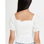 Lost + Wander White Coconut Vine Babydoll Smocked Top Photo 2