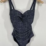 Nip Tuck Swim One Piece Swimsuit Size 6 Blue White Chevron Tummy Control Cups Photo 0