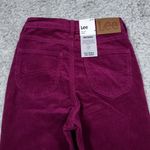 Lee  Corduroy High Rise Flare Pants Jeans Purple Indigood Y2K Stretch Size 24 Photo 2