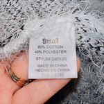 Thyme + Honey NWT Black White Fuzzy Eyelash Knit Open Front Longline Cardigan Photo 5