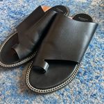 Givenchy  Black Leather Chain Accent Slides Photo 4