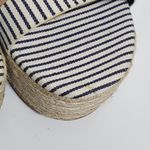Bamboo  Blue White Striped Rope Platform Sandal 10 Photo 5