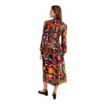 Farm Rio Tropical Shades size large new smocked long sleeve dress mixed midi mul Photo 4