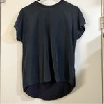 Ecru  Black Silk Jersey Knit Tee T-Shirt Mix Media Short Sleeve Size Small Photo 1