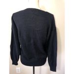 Duet Womens Size M Sweater Vintage Leather Snake Long Sleeve 80s Black Hong Kong Size M Photo 6