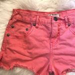 Free People Distressed Coral  Denim Shorts Photo 0