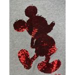 Disney  Parks Crewneck Sweatshirt Small Sequin Mickey Mouse Gray Pullover Cropped Photo 2