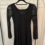 Free People Black Lace Boho Bell Sleeve Dress Photo 2