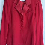 Kasper VTG ASL Women's Suit Jacket Blazer Skirt Sz 8 Red Buttons 2 Piece EUC Photo 0