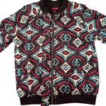 Rock and Roll Denim Southwestern Geometric Print Bomber Jacket Women's Size M Black Size M Photo 2