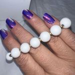 Monet  MCM Vintage Large White Glass Bead Bracelet Photo 7