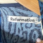 Reformation NWT  Allegra Midi Dress Size‎ 4 Vixen Blue Animal Print Long Sleeve Photo 10