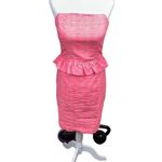 Lilly Pulitzer  - Hot Pink Gingham Strapless Bodycon Dress w/ Ruffles Size 0 Photo 6