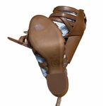 Ash  Excelsior 8 Tan Leather Strappy Sandal 4 In Block Heel Studded Zipper Pull. Photo 5