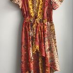 NEW Boho Floral Patchwork Tie Kimono Duster Yellow Photo 7