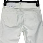 Loft SZ 26/2 Skinny Crop Jeans Mid-Rise Stretch Frayed Hems Pocket Zip-Fly White Photo 4