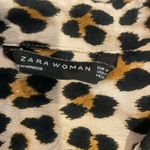 ZARA  Shirt Women's Medium Cheetah Leopard Print ButtonDown Blouse Viscose Pocket Photo 1