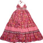 Free People NWT Real Love Maxi in Meadow Combo Floral Cotton Halter Dress L Photo 1