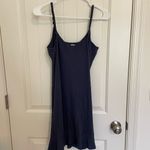 Volcom NWOT women’s Let’s Go Out blue ribbed ruffle hem stretch dress medium Photo 6