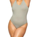 SKIMS Stretch Rib Scoop Neck Thing Bodysuit Sea Haze Grey Photo 2