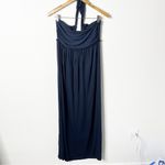 Seafolly  Navy Blue Halter Tie Neck Dress Beach Cover Up Ruffles Women’s Size S Photo 2