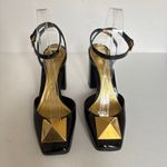 Valentino Garavani  One Stud Patent Leather Block Heel Pumps Black Size EU 37 Photo 2