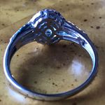 Natural Pink Sapphire Blue Zircon Sterling Silver Halo Ring Size 10 Photo 4