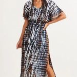 Tiare Hawaii  Eden Tie Dyed Boho Dress Large Blue Brown Photo 7