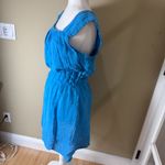 Michael Stars Gauze Cotton Mini Dress Smocked Waist Blue Size Medium Photo 5