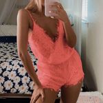 Boutique Hot Pink Lace Romper Photo 0