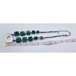 Chico's  blue and green chunky stone necklace silver medallion centerpiece Photo 4