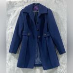 Forever 21 women double-breasted bleu Peacoat size S front pockets wide collar Photo 8