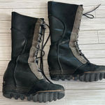 Sorel  Cate the Great Leather Wedge Lace Up Tall Boots Size 8 Photo 0