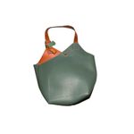 Madison De Beaute Tote Bag Womens Green Tan Leather Italian Designer bag Handbag Photo 1