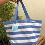 Dolcetta Dolce Gabbana Blue White Striped Canvas Tote Book Beach Computer Shoulder Hand Bag Purse  Photo 0
