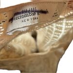 Abercrombie & Fitch Cream Boho Western Hippie Crochet Floral Velvet Crop Top Photo 5