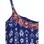 KIWI & PUNCH Blue Neon Embroidered Romper Casual‎ Elastic Large Tie Back Photo 1