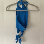 ZARA blue halter open back tie crop tank Photo 2