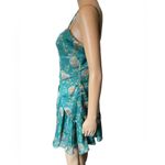 Lena Green Yellow Shimmer Cottagecore Boho Western Floral Layered Mini Dress Size L Photo 4