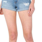 Celebrity Pink Womens  The Iconic Distressed Cuffed Denim Jean Shorts - Sz 11 Photo 0