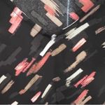 Apt. 9 Long layered bell sleeve vneck black blush and mocha brush stroke top size large Photo 5