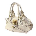 Chloé CHLOE Paddington Ivory Cream Satchel Crossbody Bag w Lock Key Removable Strap Photo 11