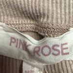 Pink Rose Ribbed Knit Sleeveless Tank Top Taupe Women's Size S Photo 1