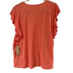 HOPE & HARLOW Vibrant Orange Coral Peach Textured Design Top XL Photo 1