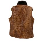 Chico's Snake Charmer Brinkley Ranch Vest Womens 2 L Brown Pockets Reversible Photo 4
