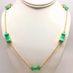Kate Spade  Gold and Mint Green Long Bow Necklace Photo 1