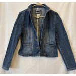 Y2K STAR JEANS Blazer studded cropped jean Denim jacket size Large Blue Photo 0