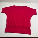 Kettlewell Womens Size Large LL Pink Red Short Sleeve Popover Top Dolman *FLAW Photo 8